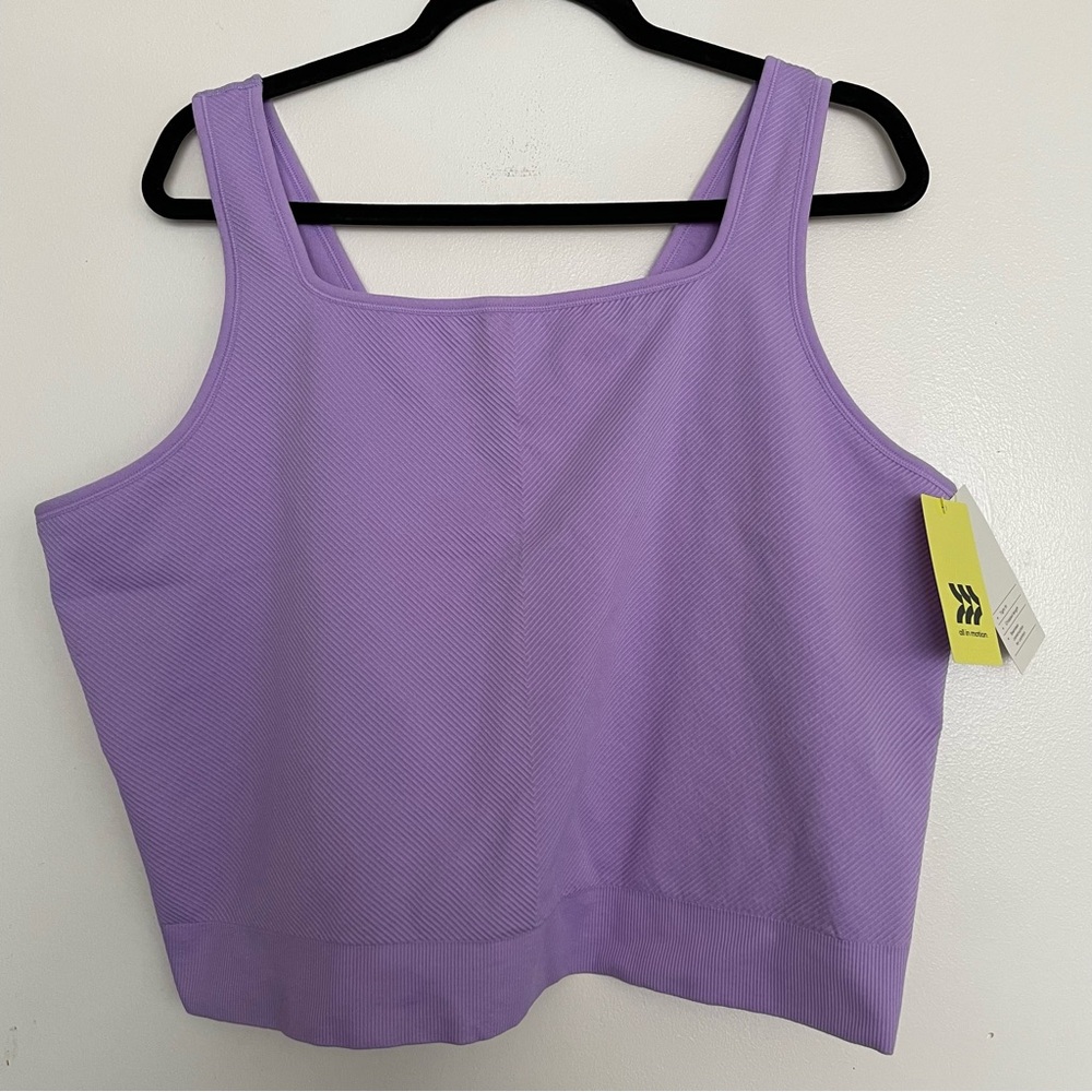 Women’s’ All in Motion Plus Size Seamless Crop Tank Violet Size 4X
